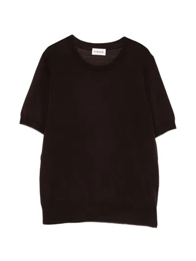 P.a.r.o.s.h Short-sleeve Crew-neck T-shirt In Brown