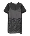 P.a.r.o.s.h Floral Embroidered Sheer Midi Dress In Black