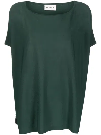 P.a.r.o.s.h Short-sleeve Knitted Blouse In Green