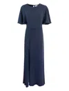 P.a.r.o.s.h Short-sleeve Midi Dress In Blue