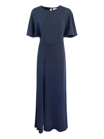 P.a.r.o.s.h Short-sleeve Midi Dress In Blue