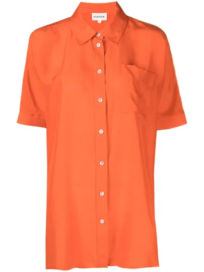P.a.r.o.s.h Short-sleeve Silk Shirt In Orange
