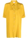 P.a.r.o.s.h Short-sleeve Silk Shirt In Yellow
