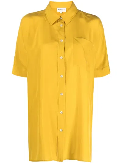 P.a.r.o.s.h Short-sleeve Silk Shirt In Yellow