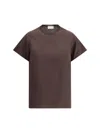 P.a.r.o.s.h Short Sleeve Silk Top In Testa Di Moro