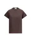 P.a.r.o.s.h Short Sleeve Silk Top In Testa Di Moro