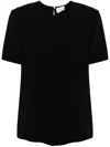 P.a.r.o.s.h Sheer Cady Blouse Split Hem Detail In Black