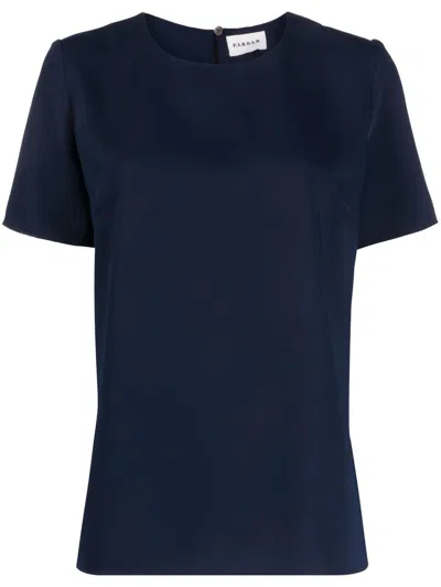 P.a.r.o.s.h Short-sleeved Cady Blouse In Blue