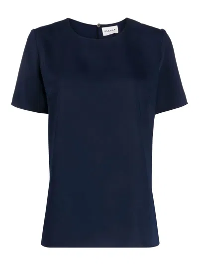 P.a.r.o.s.h Parosh Short-sleeved Cady Blouse In Blue