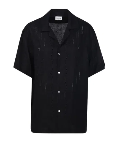 P.a.r.o.s.h Short-sleeved Lapel Shirt In Black