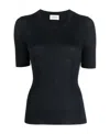 P.a.r.o.s.h Short-sleeved Rib Sweater In Black