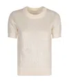 P.a.r.o.s.h Short-sleeved Round-neck Sweater In Nude