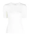P.a.r.o.s.h Linfa Short-sleeve Fine-knit Top In White