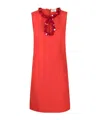 P.a.r.o.s.h Puppy Bead-embellished Column Dress In Red