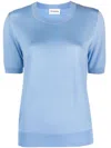 P.a.r.o.s.h Short Sleeves Crew Neck Sweater In Light Blue Dust