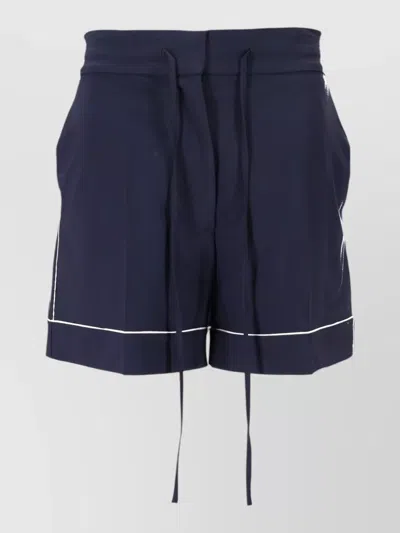 P.a.r.o.s.h Shorts Contrast Piping Back And Side Pockets In Blue