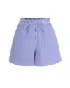 P.a.r.o.s.h Cotton Shorts Elastic Waistband Vertical Stripes In Blue