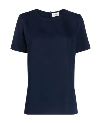 P.a.r.o.s.h Short-sleeved Cady Blouse In Black