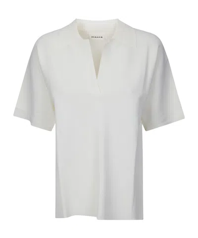 P.a.r.o.s.h Short-sleeved Polo Shirt In White