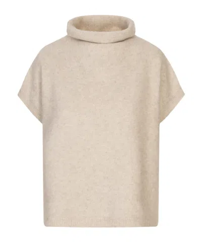 P.a.r.o.s.h Short-sleeved Turtleneck Pullover In Brown