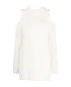 P.a.r.o.s.h Liquore Cold-shoulder Crochet Knit Sweater In White