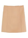 P.a.r.o.s.h Side-split Wool Skirt In Neutral