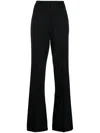 P.a.r.o.s.h Side-stripe Virgin-wool Blend Flared Trousers In Nero