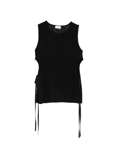 P.a.r.o.s.h Side-tie Top In Black