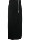 P.a.r.o.s.h Zip-up Wool Maxi Skirt In Black