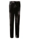 P.a.r.o.s.h Silk Blend Velvet Trousers With Tailored Fit In Black