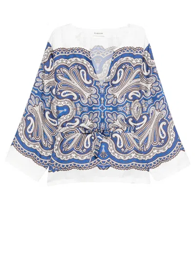 P.a.r.o.s.h Silk Blouse With Intricate Scarf-inspired Print In Multi