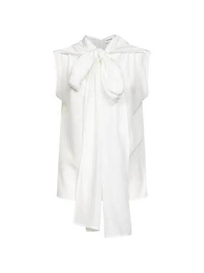 P.a.r.o.s.h Parosh Silk Bow-tie Blouse In White