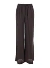 P.a.r.o.s.h . Silk Drawstring Trousers In Brown