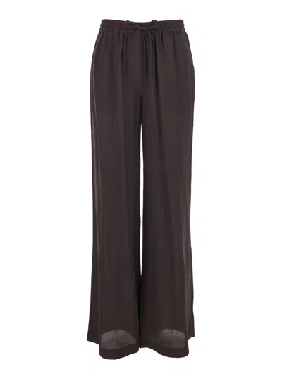 P.a.r.o.s.h . Silk Drawstring Trousers In Brown