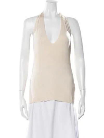 Pre-owned P.a.r.o.s.h Silk Halterneck Sweater In Neutral