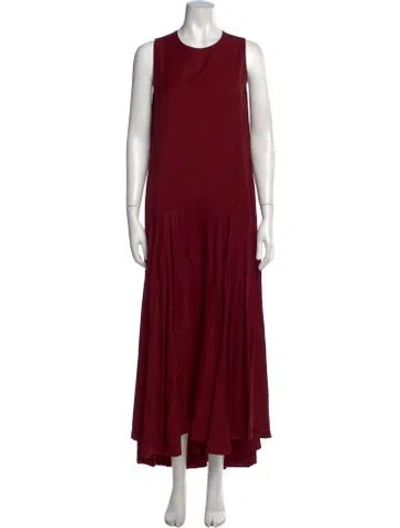 Pre-owned P.a.r.o.s.h Silk Long Dress In Burgundy