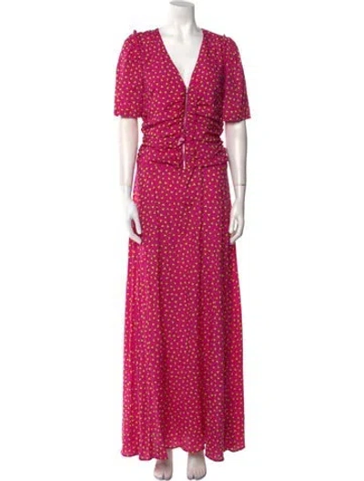 Pre-owned P.a.r.o.s.h Silk Long Dress In Pink