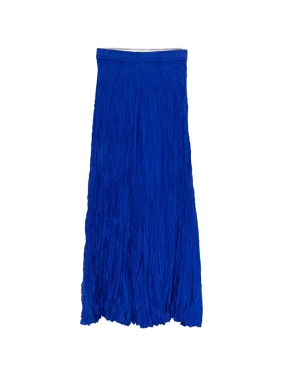 P.a.r.o.s.h Silk Maxi Skirt In Blue