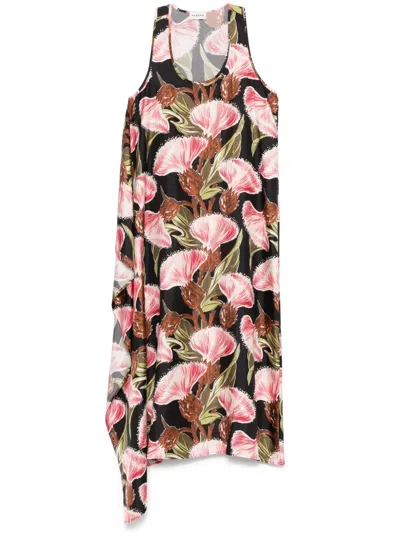 P.a.r.o.s.h Silk Midi Dress In Black