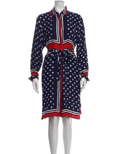 Pre-owned P.a.r.o.s.h Silk Midi Length Dress In Blue