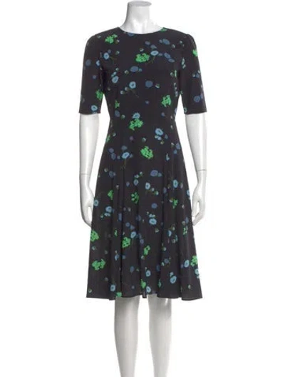 Pre-owned P.a.r.o.s.h Silk Midi Length Dress In Multi