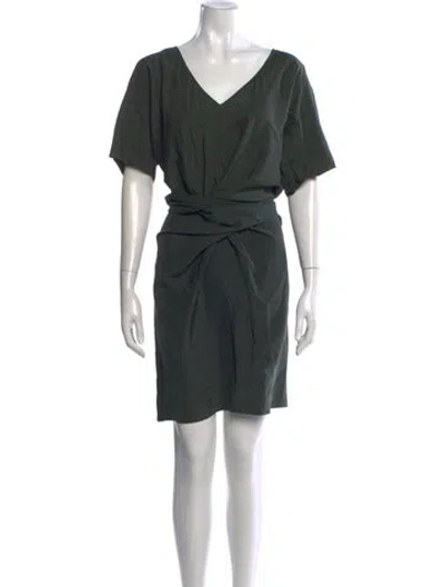 Pre-owned P.a.r.o.s.h Silk Mini Dress In Green