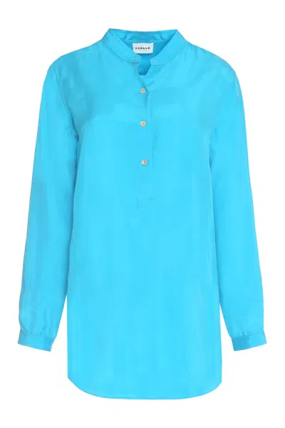 P.a.r.o.s.h Silk Mini Dress In Light Blue