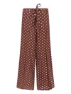 P.a.r.o.s.h Polka Dot Silk Pants With Bow Detail In Brown
