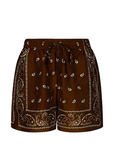 P.a.r.o.s.h Silk Shorts In Brown