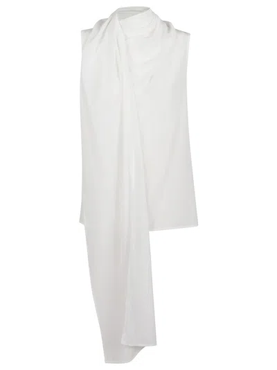 P.A.R.O.S.H SILK SLEEVELESS SHIRT WITH ELEGANT DRAPE