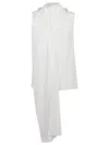 P.a.r.o.s.h Parosh Sleeveless Silk Shirt With Draped Scarf Detail In Neutrals