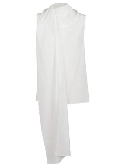 P.A.R.O.S.H PAROSH SILK SLEEVELESS SHIRT WITH ELEGANT DRAPE
