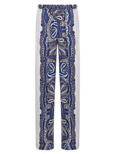 P.a.r.o.s.h Silk Straight-cut Trousers With Intricate Scarf Print In Multi