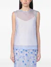 P.a.r.o.s.h Sorgente Silk Crewneck Top In Blue